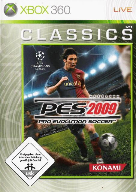 Pro Evolution Soccer 2009 box art for Xbox 360